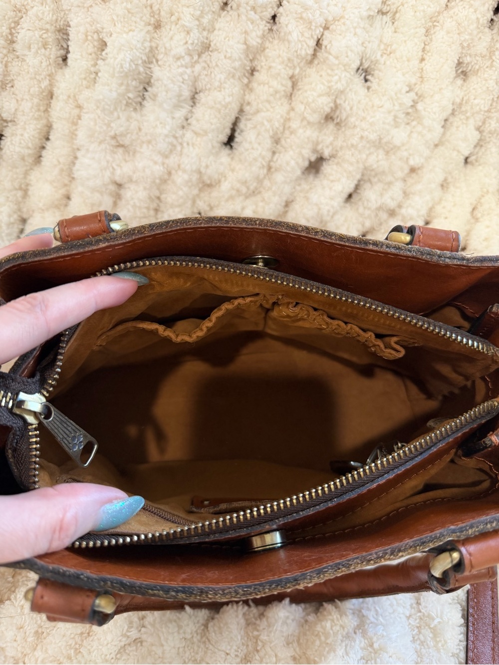 Patricia Nash Brown Snakeskin-Print Crossbody Satchel 10th anniversary - Picture 8 of 14